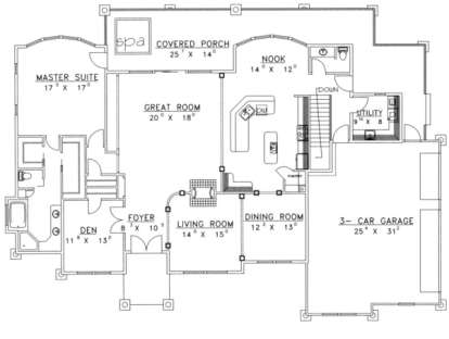 Main Floor for House Plan #039-00350