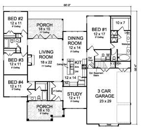 Floorplan 1 for House Plan #4848-00329