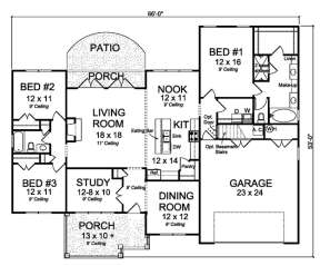 Floorplan 1 for House Plan #4848-00330