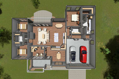 Overhead Floor Plan for House Plan #4848-00330