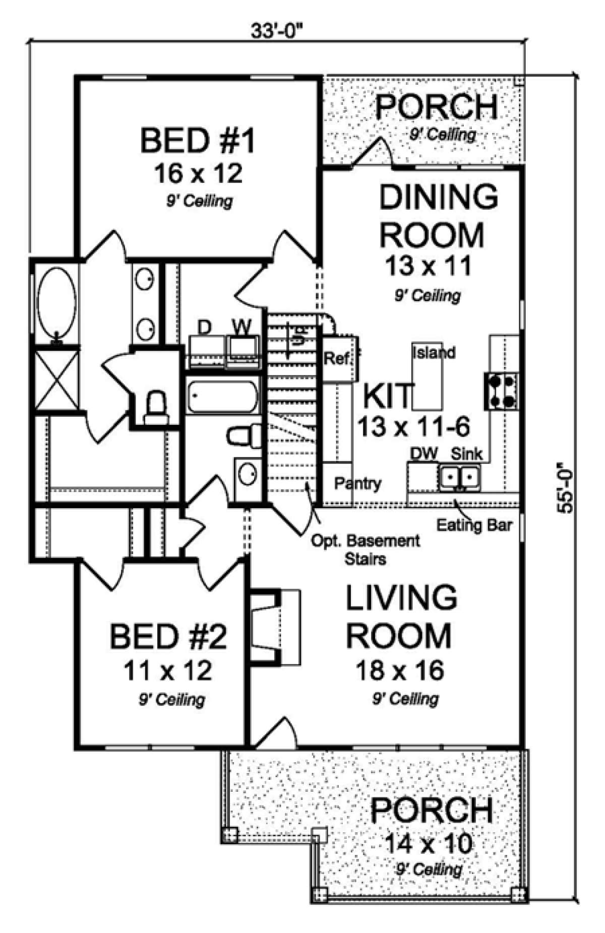 Floorplan 1 for House Plan #4848-00331
