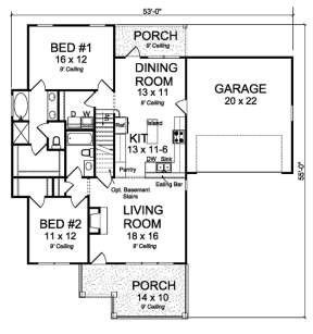 Floorplan 1 for House Plan #4848-00332