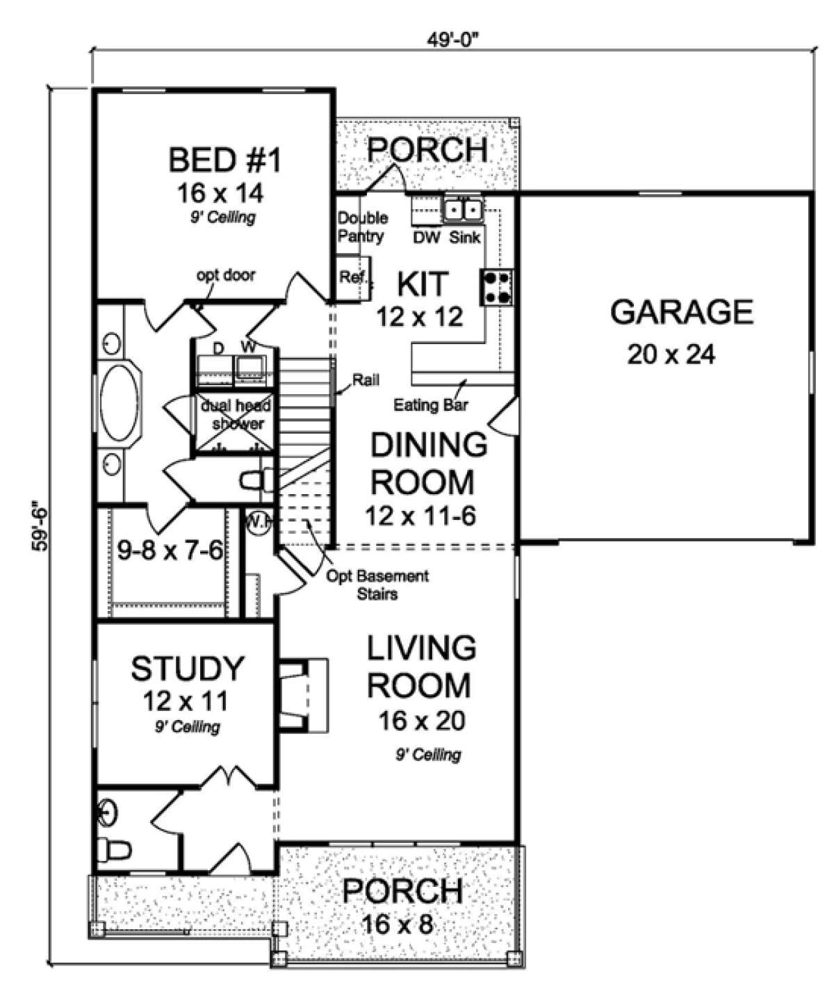 Floorplan 1 for House Plan #4848-00334