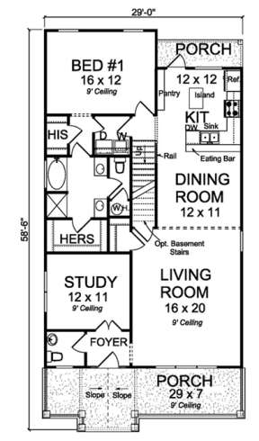 Floorplan 1 for House Plan #4848-00336