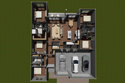 Overhead Floor Plan for House Plan #4848-00338