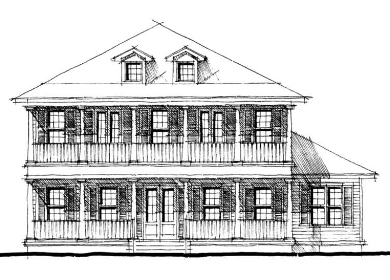 Colonial House Plan #028-00018 Elevation Photo