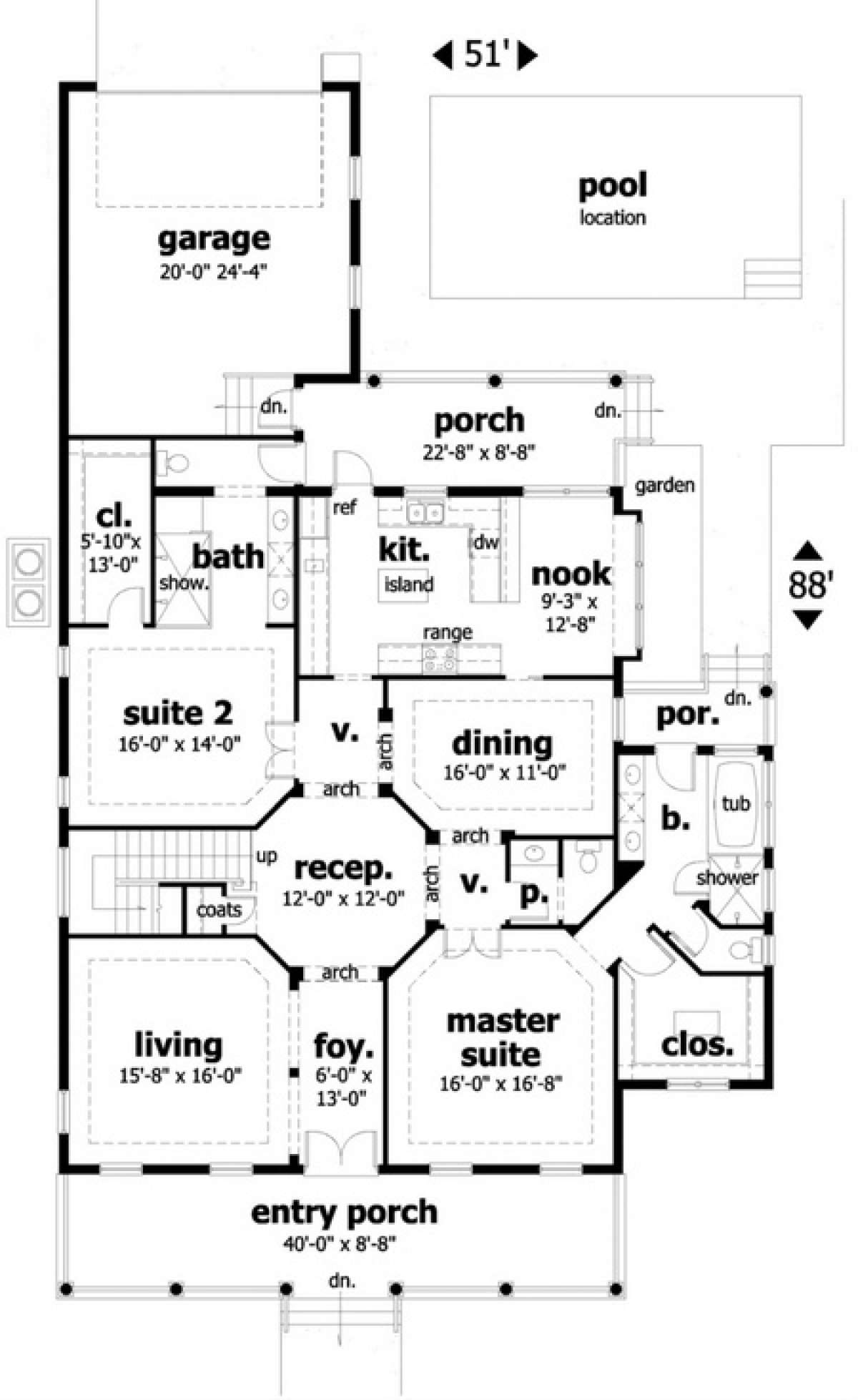 First Floor for House Plan #028-00018