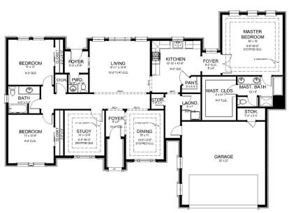 Floorplan 1 for House Plan #9940-00009