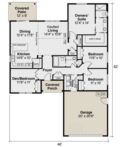 Main Floor for House Plan #035-00690