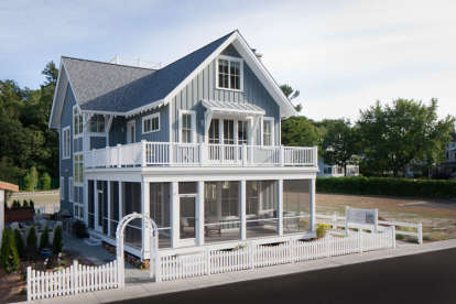 Coastal House Plan #1637-00112 Elevation Photo