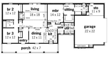 Main Floor for House Plan #048-00076