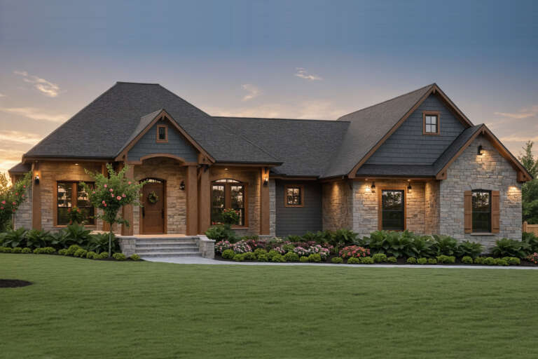 House Plan House Plan #16914 Angled Front Elevation