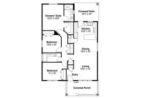 Floorplan 1 for House Plan #035-00696
