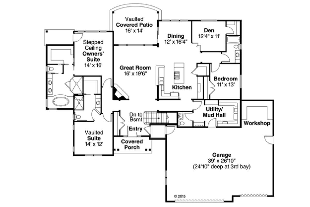Floorplan 1 for House Plan #035-00698