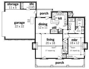 Floorplan 1 for House Plan #048-00077