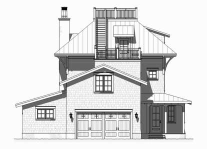 Coastal House Plan #1637-00114 Elevation Photo