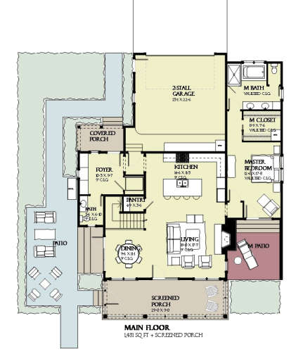 Floorplan 1 for House Plan #1637-00114