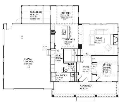 Floorplan 1 for House Plan #1637-00115