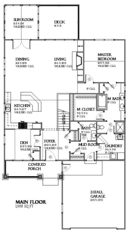 Floorplan 1 for House Plan #1637-00116