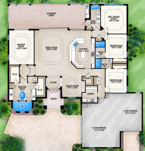 Floorplan 1 for House Plan #207-00001