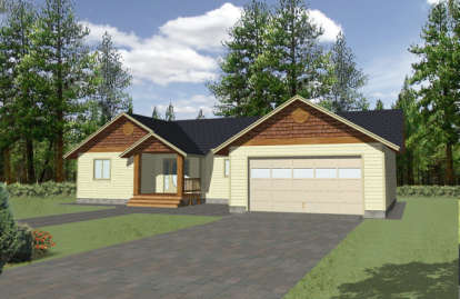 Ranch House Plan #039-00353 Elevation Photo