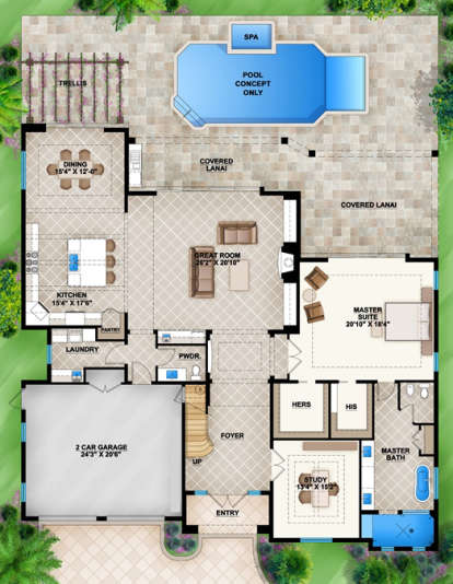 Floorplan 1 for House Plan #5565-00016