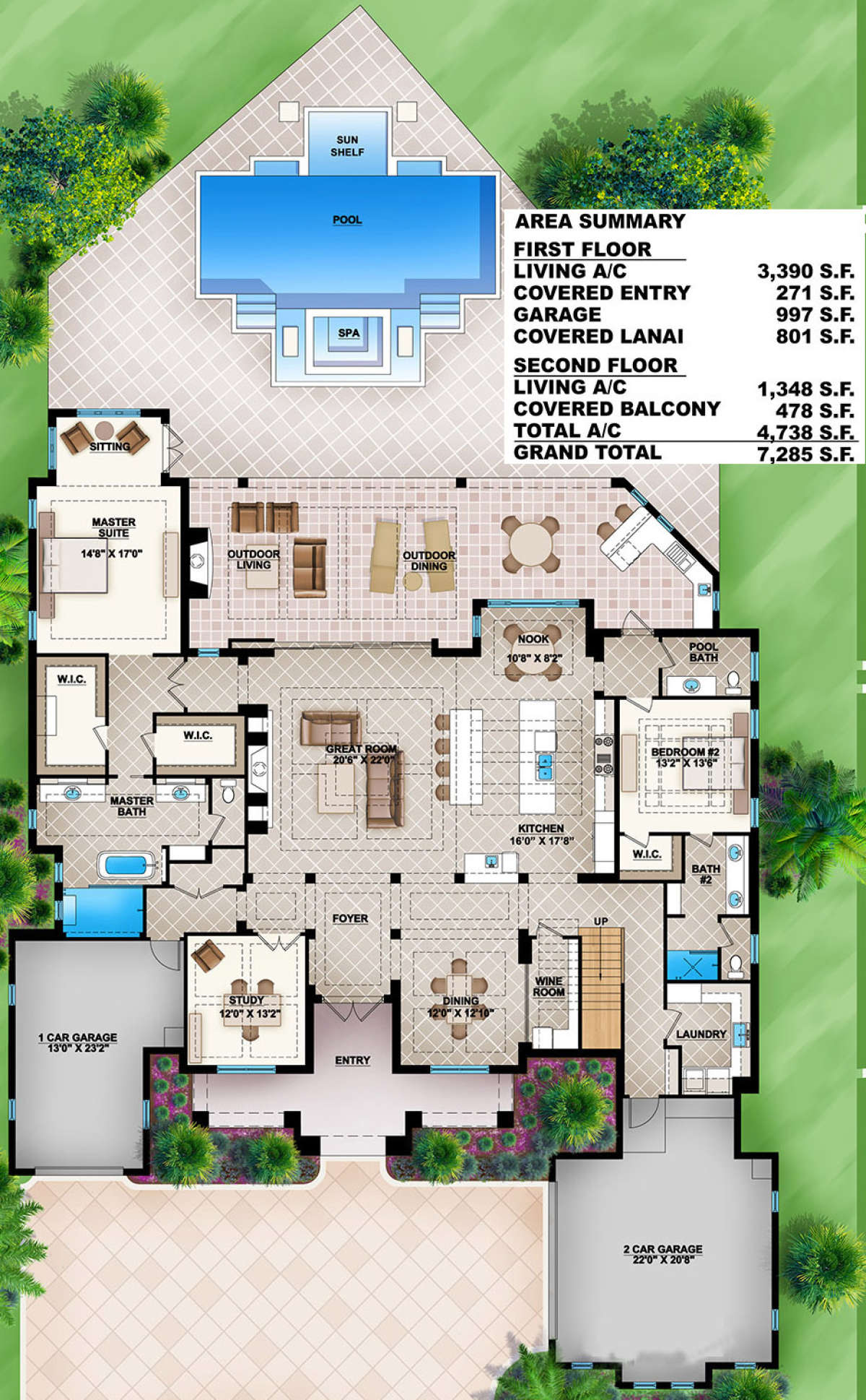 Coastal Plan: 4,738 Square Feet, 4 Bedrooms, 4.5 Bathrooms - 207-00008