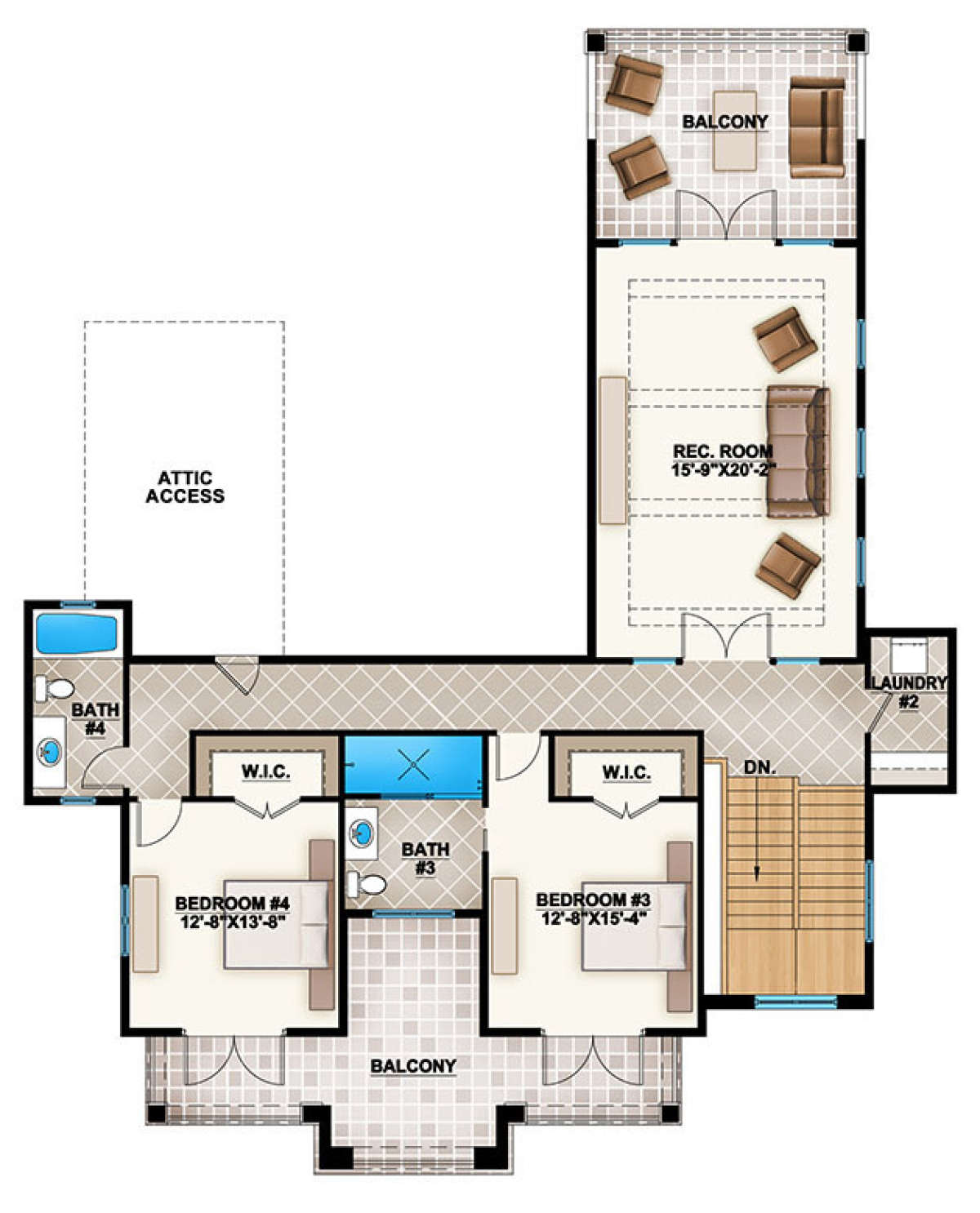 Upper Floor for House Plan #207-00008