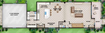 Floorplan 1 for House Plan #5565-00182