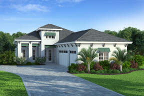 Coastal House Plan #207-00010 Elevation Photo