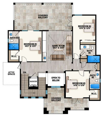 Second Floor for House Plan #207-00011