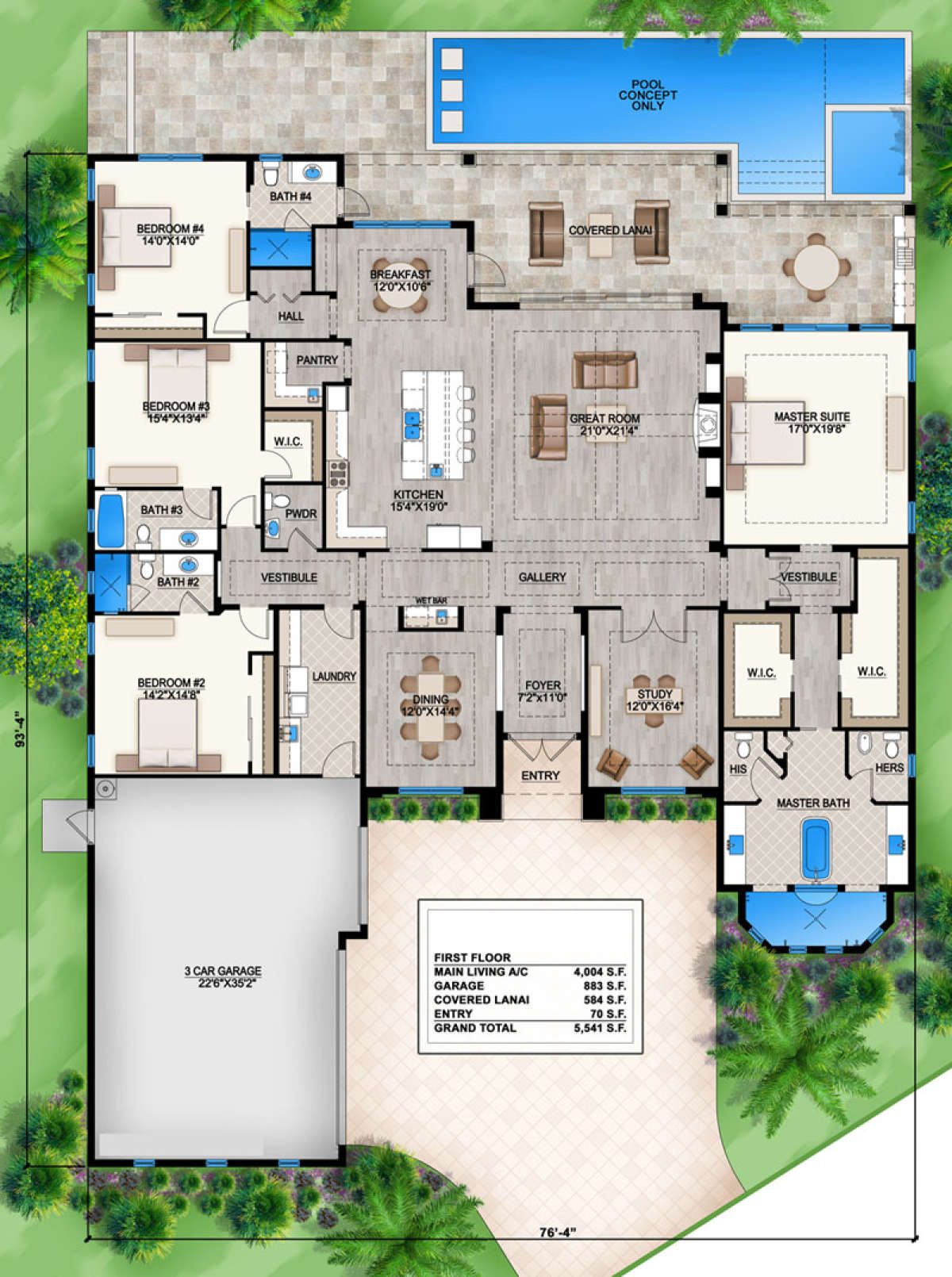 Floorplan 1 for House Plan #5565-00014