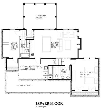 Basement Floor Plan for House Plan #1637-00117