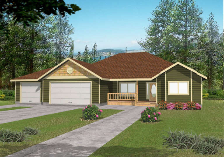 Ranch House Plan #039-00354 Elevation Photo