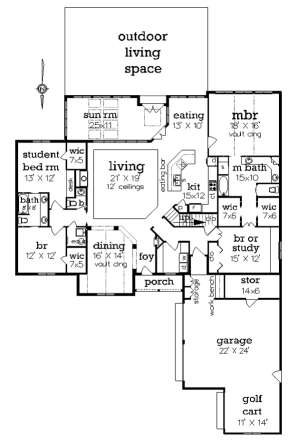 Floorplan 1 for House Plan #048-00243
