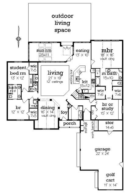 Floorplan 1 for House Plan #048-00243