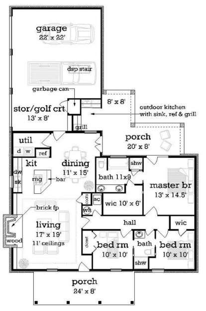 Floorplan 1 for House Plan #048-00244