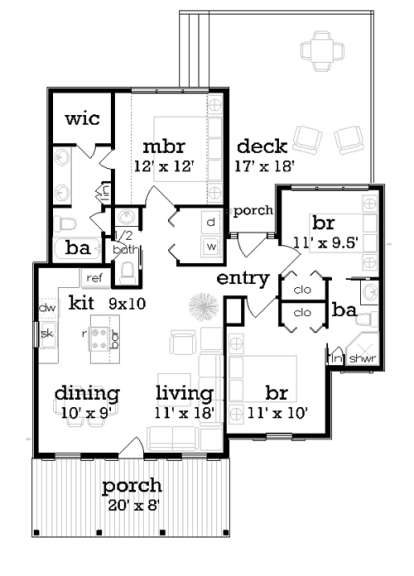 Floorplan 1 for House Plan #048-00246