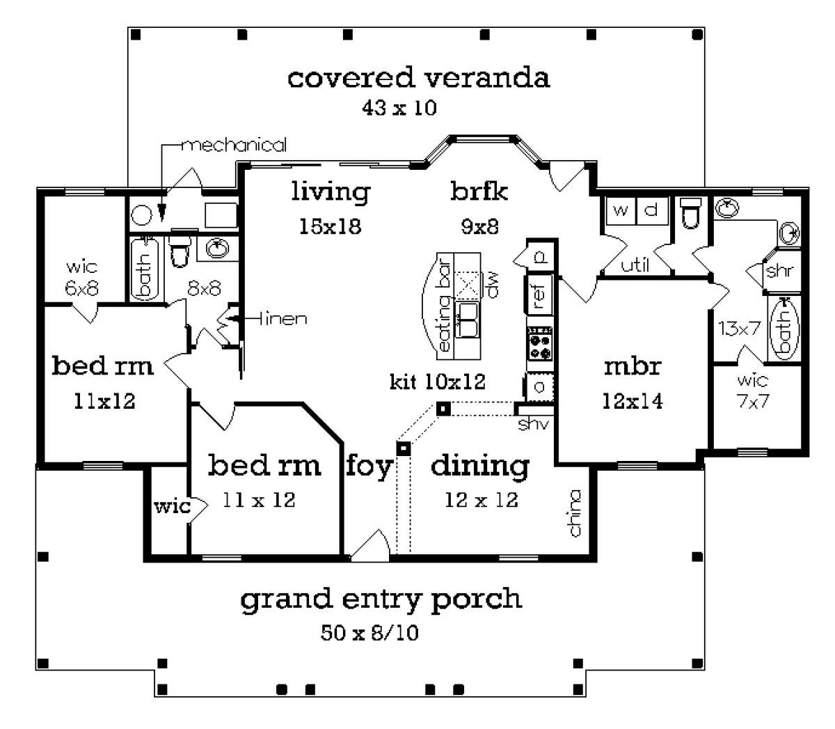 Optional Bedroom for House Plan #048-00247