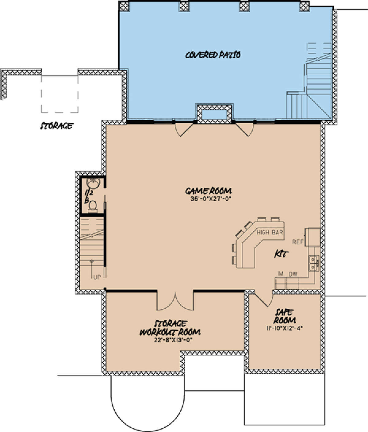 Basement Floor Plan for House Plan #8318-00002