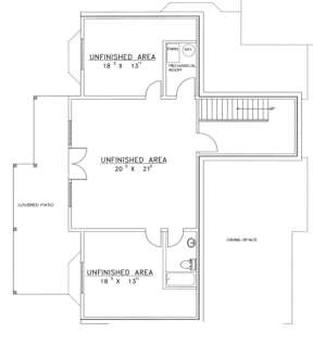 Basement Floor for House Plan #039-00357