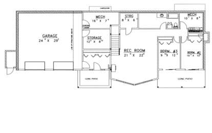 Basement Floor for House Plan #039-00358