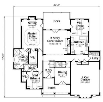 Main Floor for House Plan #009-00253