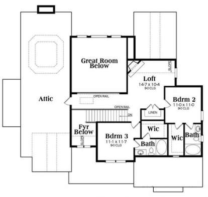 Second Floor for House Plan #009-00253