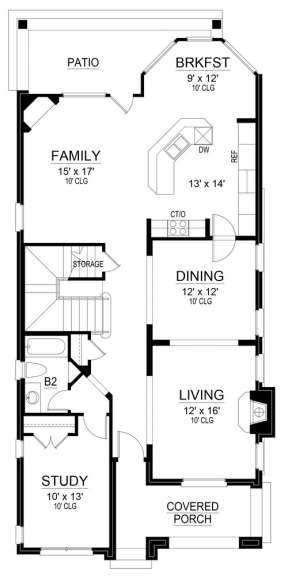 Floorplan 1 for House Plan #5445-00236
