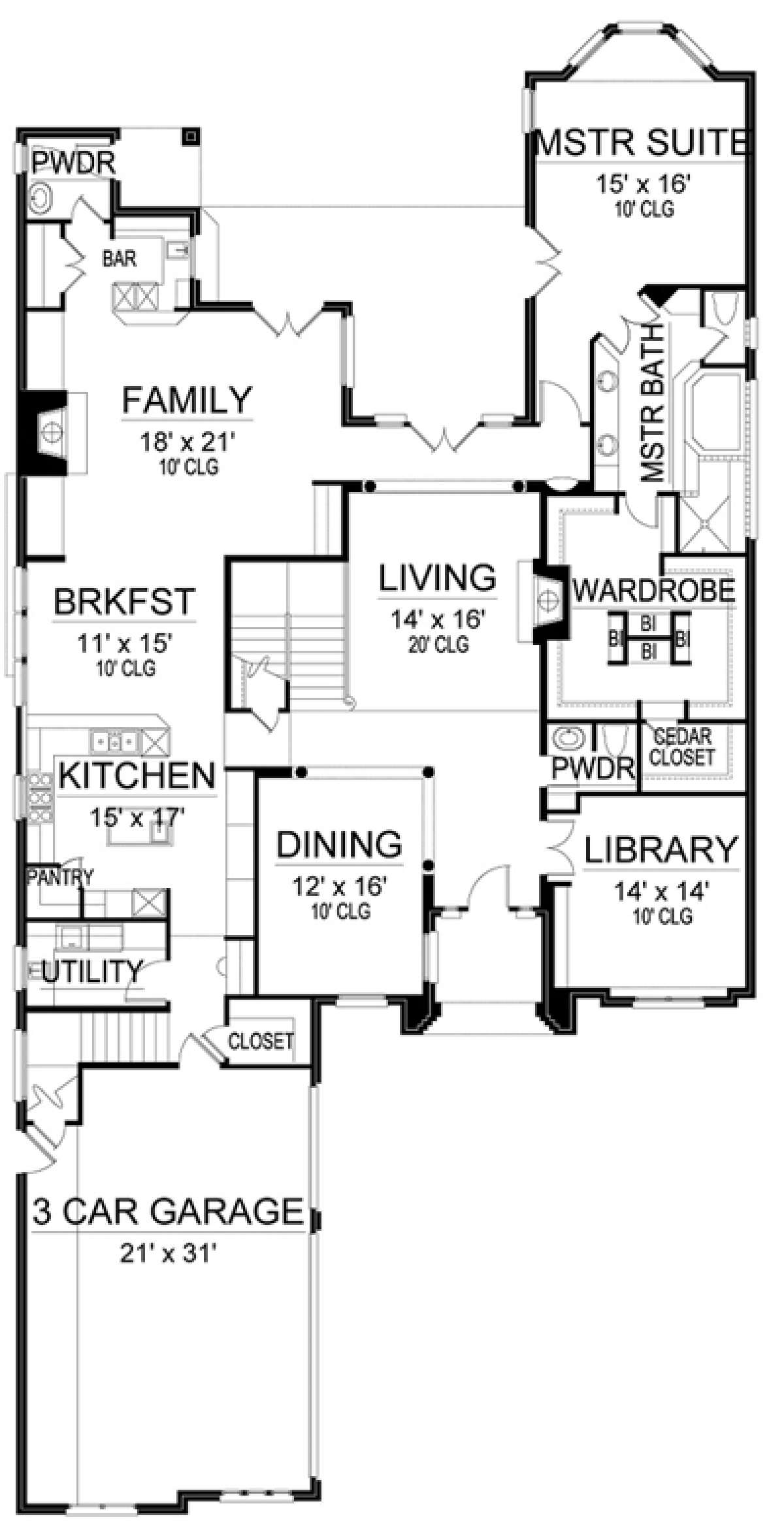 Floorplan 1 for House Plan #5445-00237