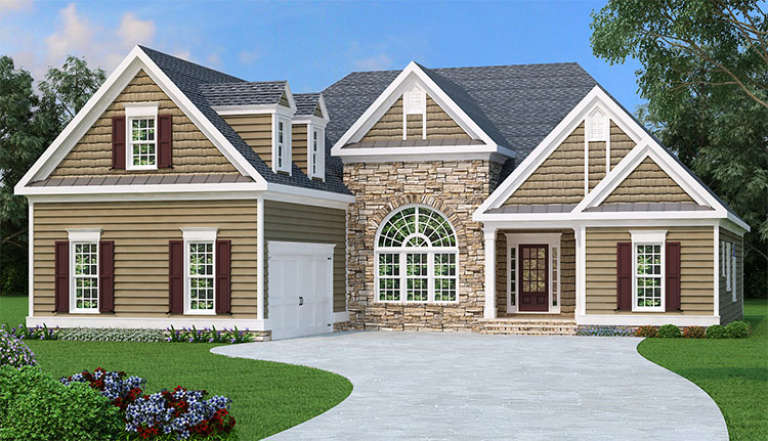 Ranch House Plan #009-00001 Elevation Photo