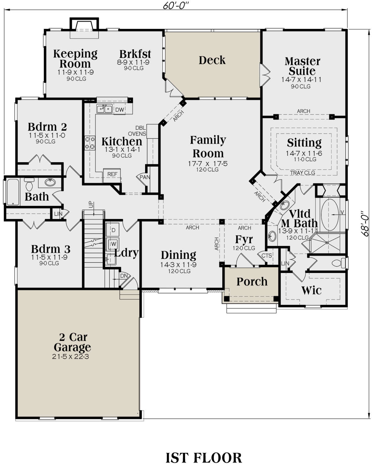 Main Floor for House Plan #009-00001