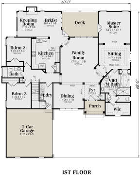 Main Floor for House Plan #009-00001