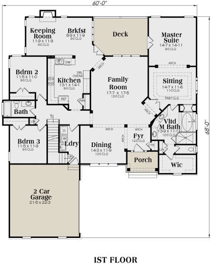 Main Floor for House Plan #009-00001
